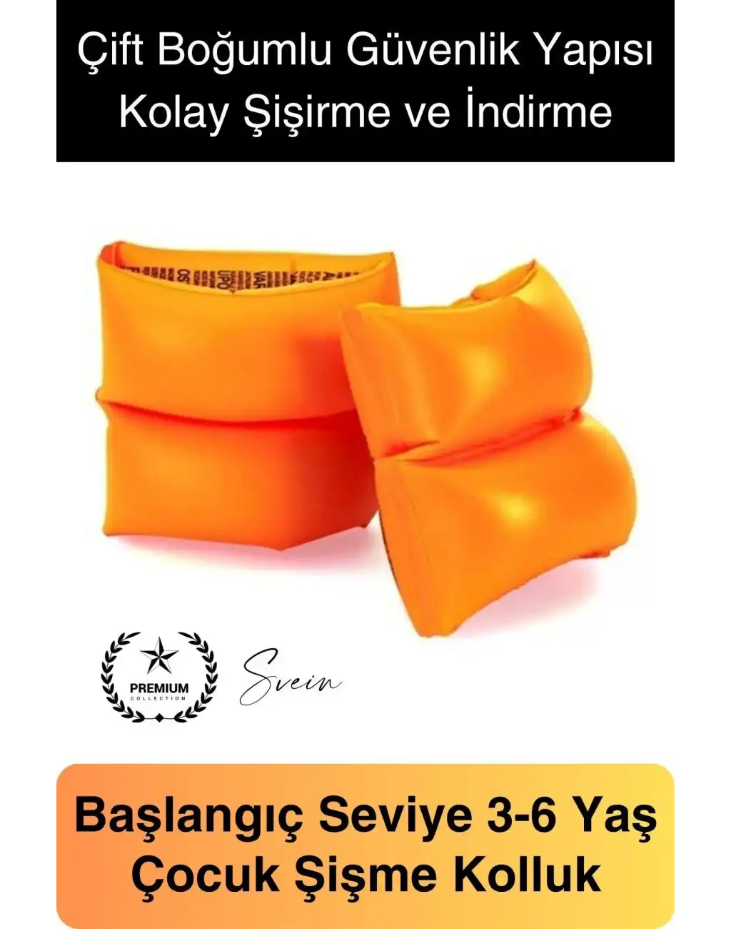 Çift Boğumlu Güvenli 3-6 Yaş Çocuklar İçin Yüzme Kolluk Deniz Havuz Şişme Kolluğu Yüzücü Hava Odalı