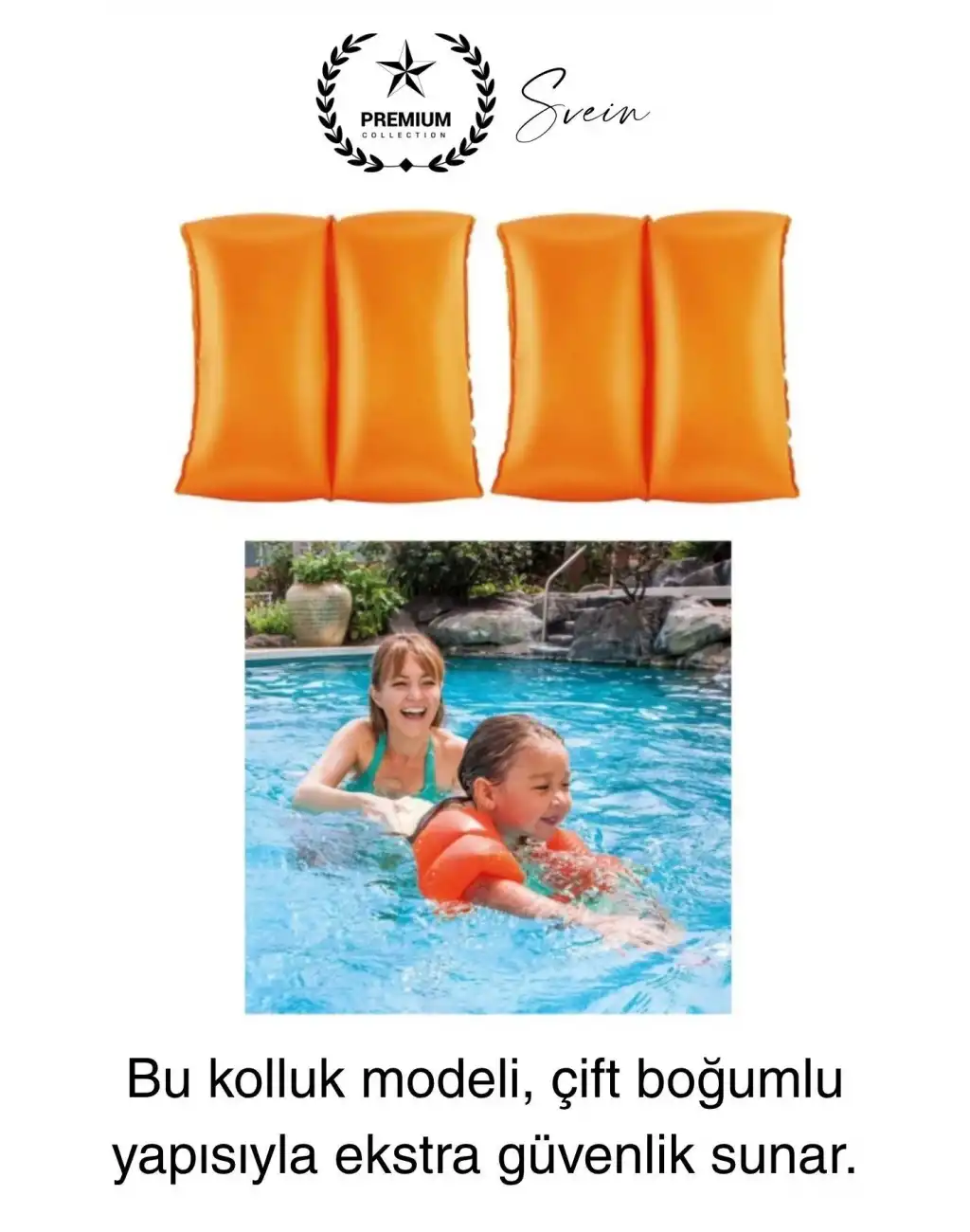 Çift Boğumlu Güvenli 3-6 Yaş Çocuklar İçin Yüzme Kolluk Deniz Havuz Şişme Kolluğu Yüzücü Hava Odalı