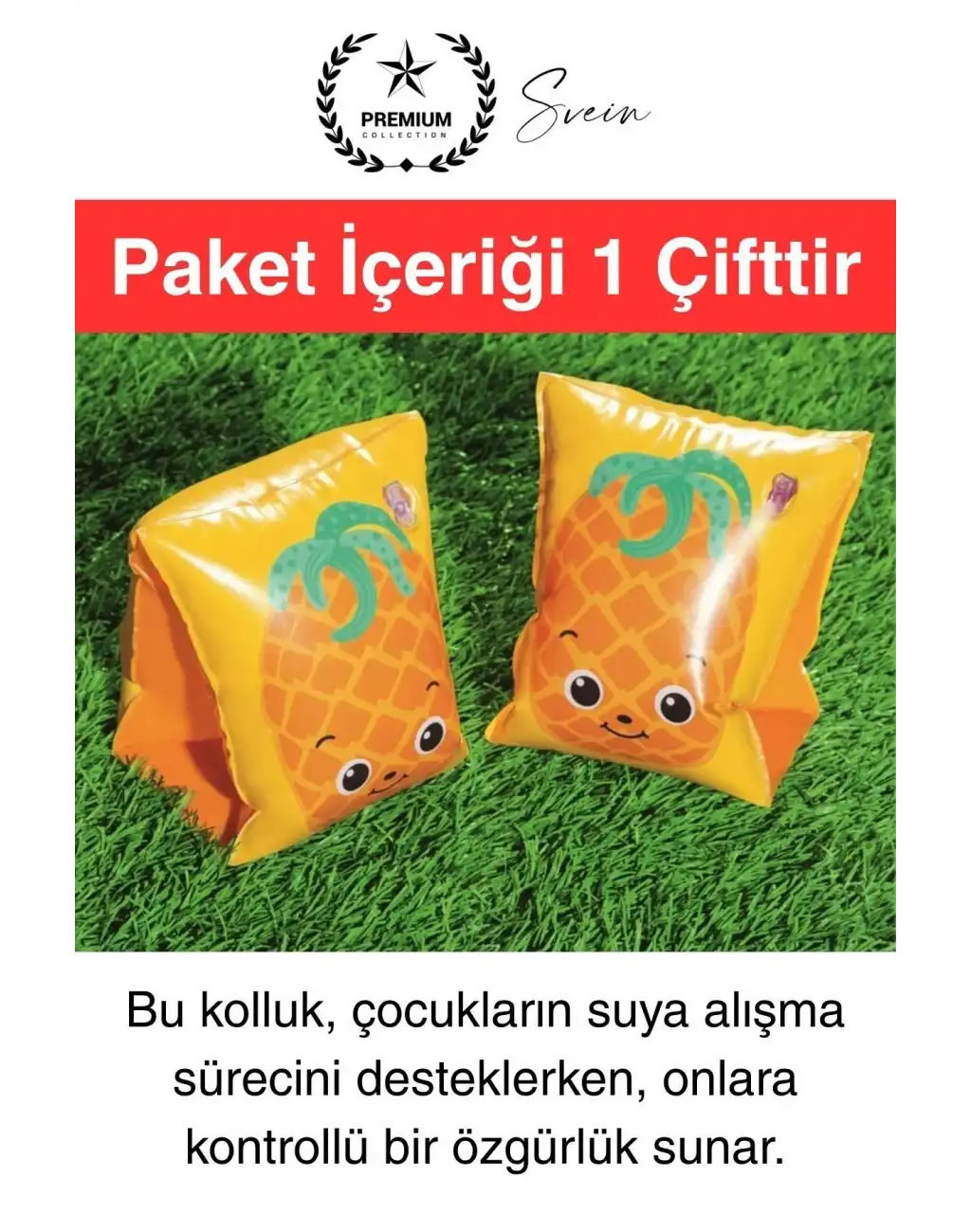 Meyve Desen Güvenli 5-12 Yaş Çocuklar İçin Yüzme Kolluk Deniz Havuz Şişme Kolluğu Yüzücü Hava Odalı