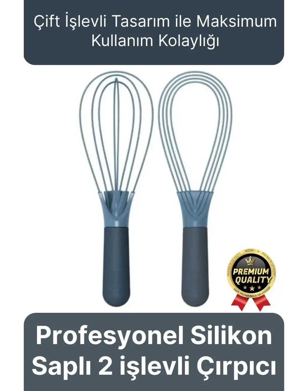 Profesyonel Dayanıklı Yapışmaz Çeyiz Mutfak Yumurta Kek Düz Balon Silikon Saplı 2 işlevli Çırpıcı