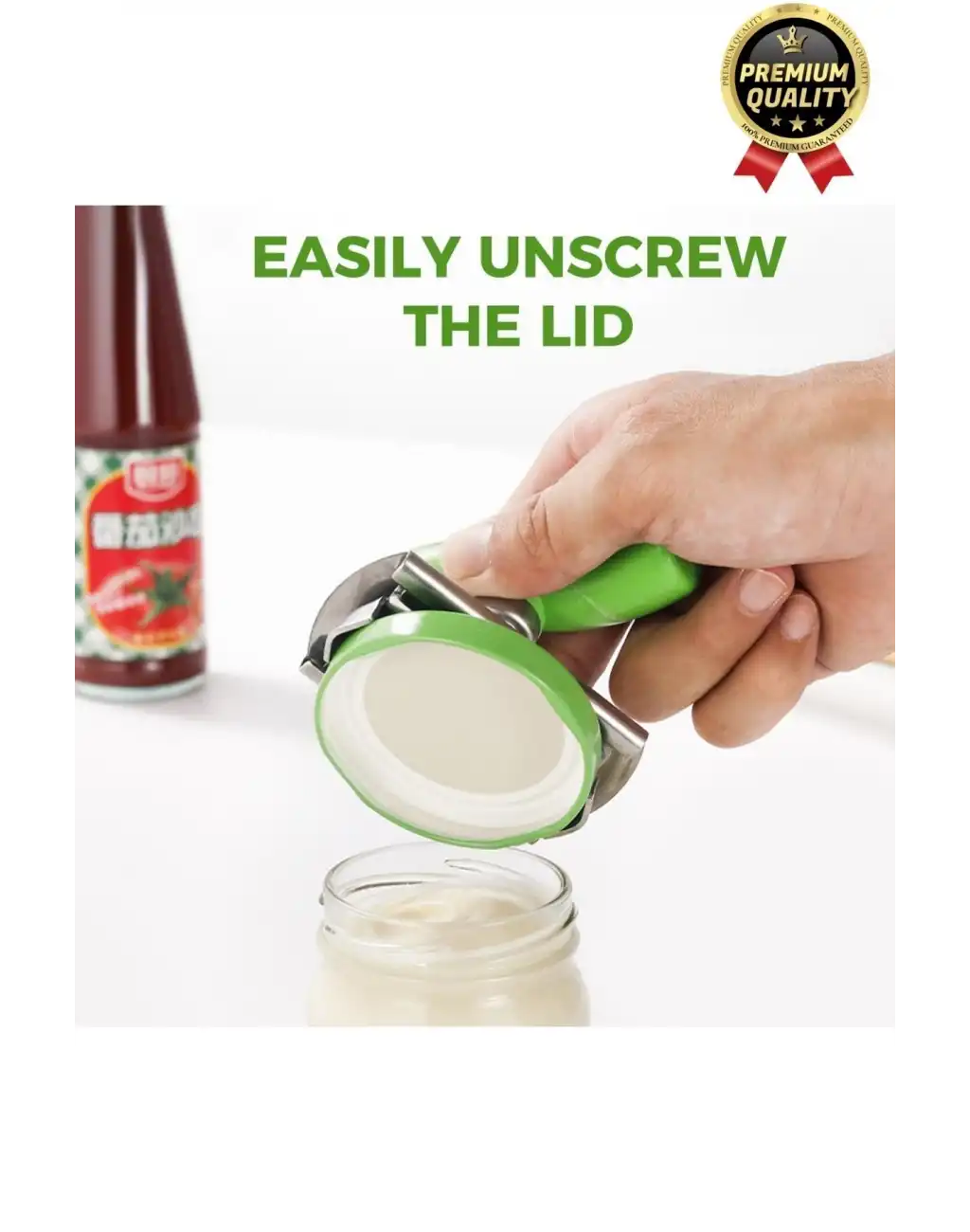 Dayanıklı Ölçülü Ayarlanabilir Paslanmaz Çelik Mutfak Pratik Kavanoz Konserve Şişe Kapak Açacağı