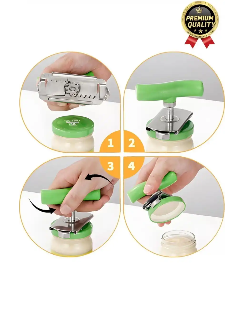 Dayanıklı Ölçülü Ayarlanabilir Paslanmaz Çelik Mutfak Pratik Kavanoz Konserve Şişe Kapak Açacağı