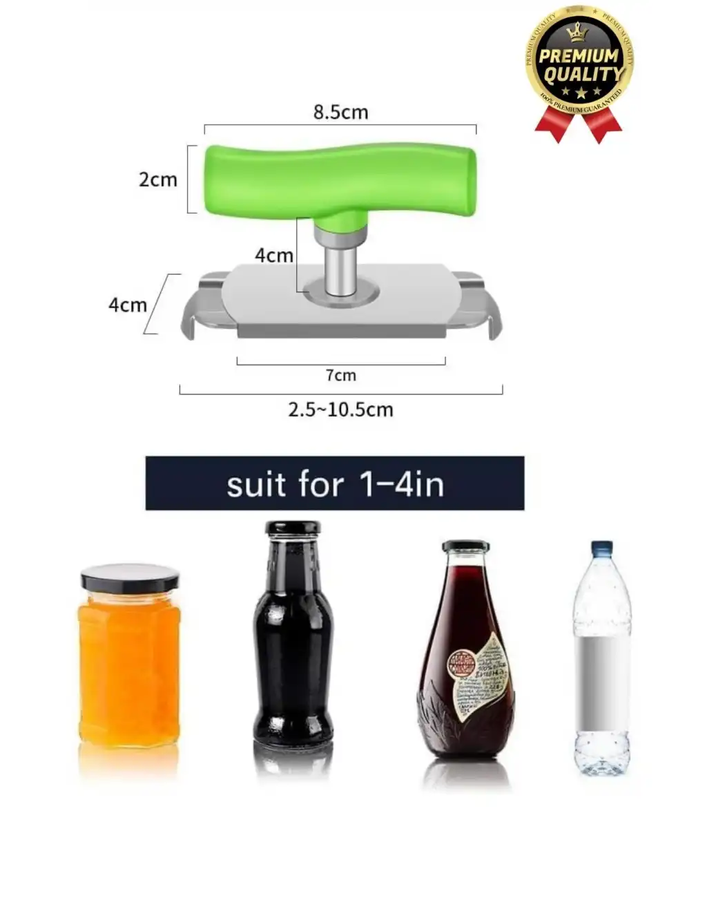 Dayanıklı Ölçülü Ayarlanabilir Paslanmaz Çelik Mutfak Pratik Kavanoz Konserve Şişe Kapak Açacağı