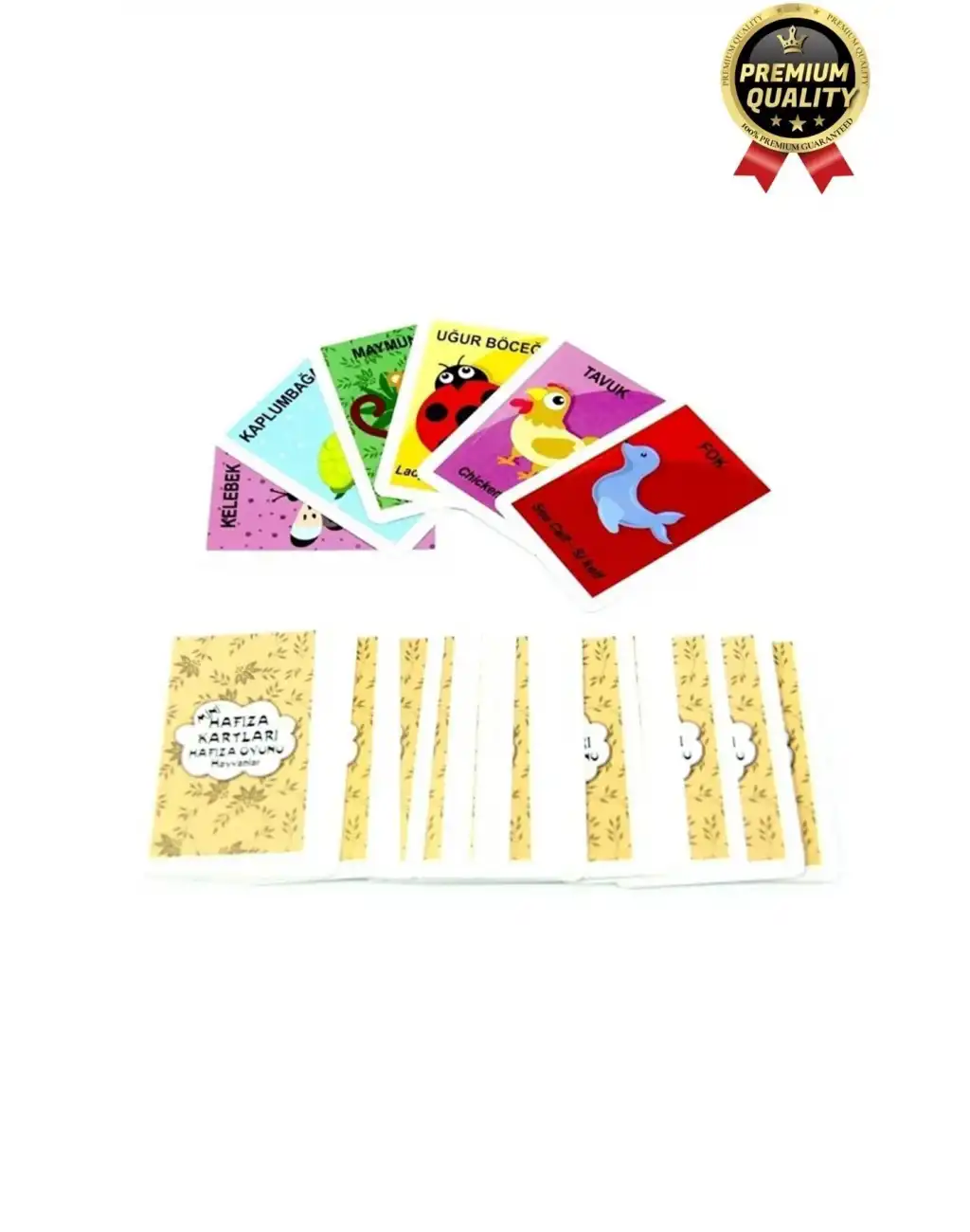 Yeni Seri Aile Eğitici Öğretici Eğlenceli Renkli Türkçe İngilizce İkili Hafıza Oyun Kartı-108 Kart