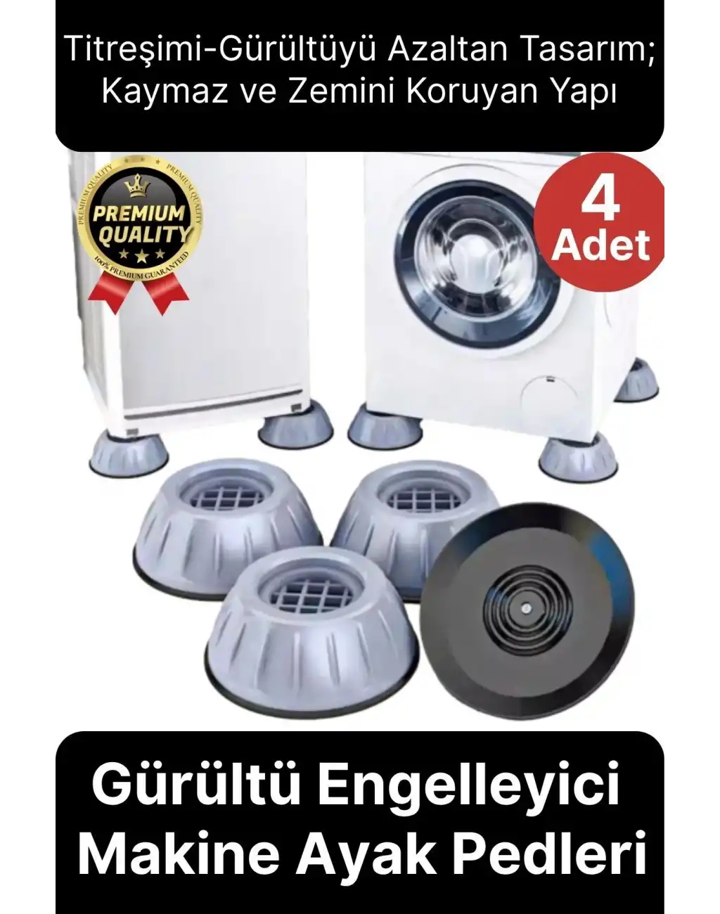 Gürültü Engellen Titreşim Önleyici Vantuzlu Beyaz Eşya Çamaşır Bulaşık Makinası Ayak Pedi Stoper