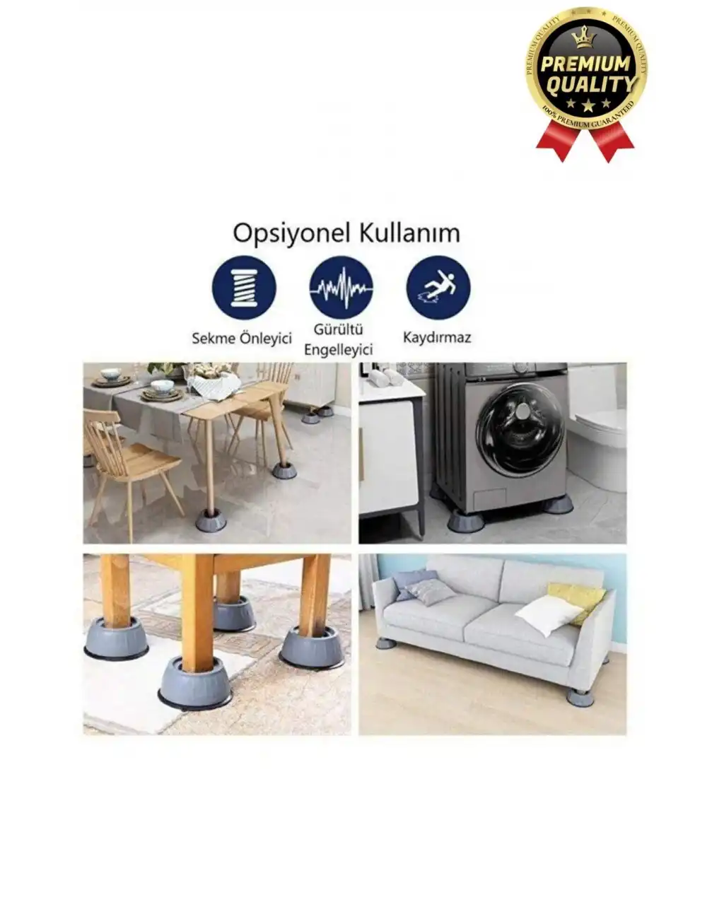 Gürültü Engellen Titreşim Önleyici Vantuzlu Beyaz Eşya Çamaşır Bulaşık Makinası Ayak Pedi Stoper
