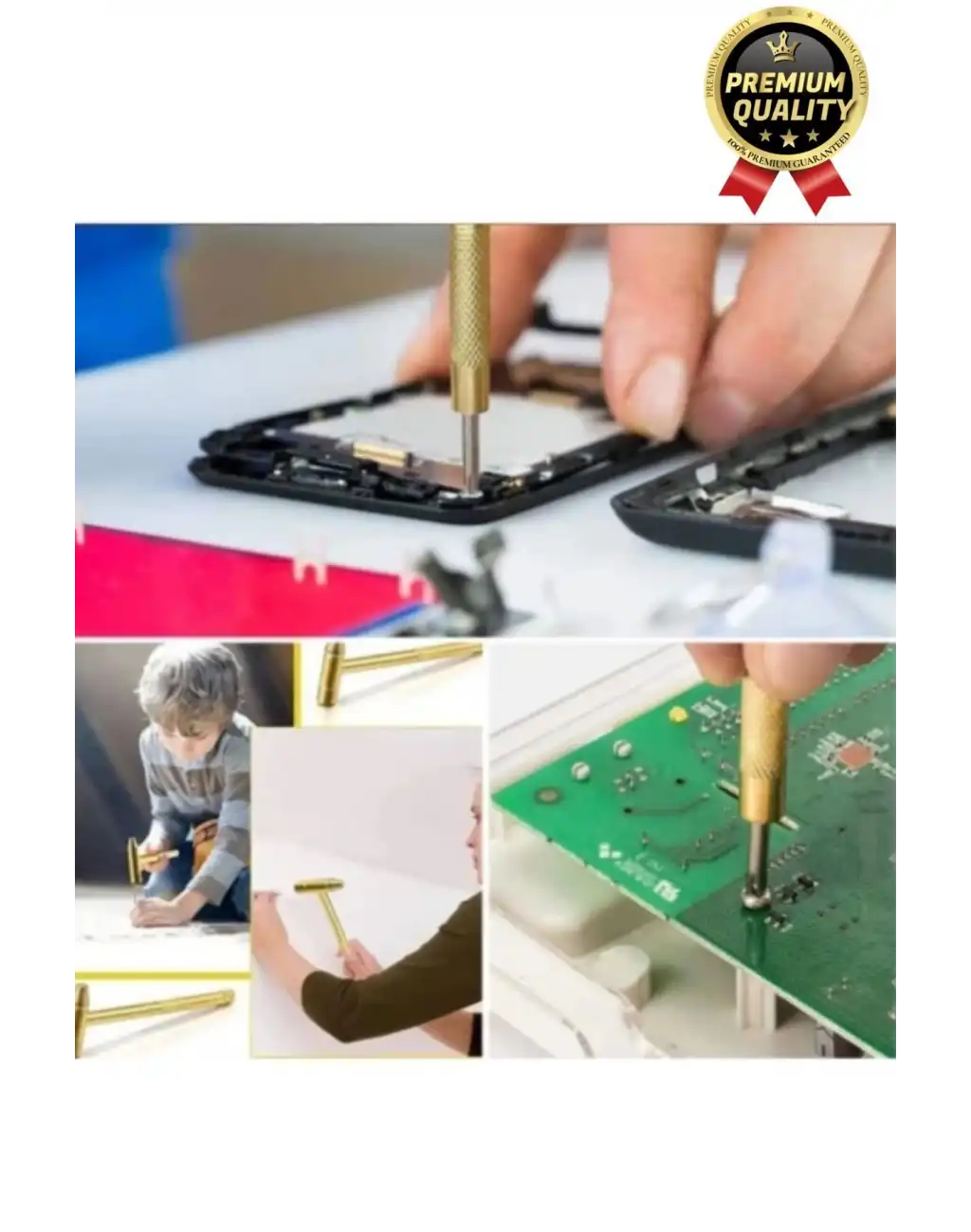 Çok İşlevli Kompakt Telefon Mücevher Kuyumcu Araba İş Ev Onarım 5 in 1 Çekiç Tornavida Tamir Seti