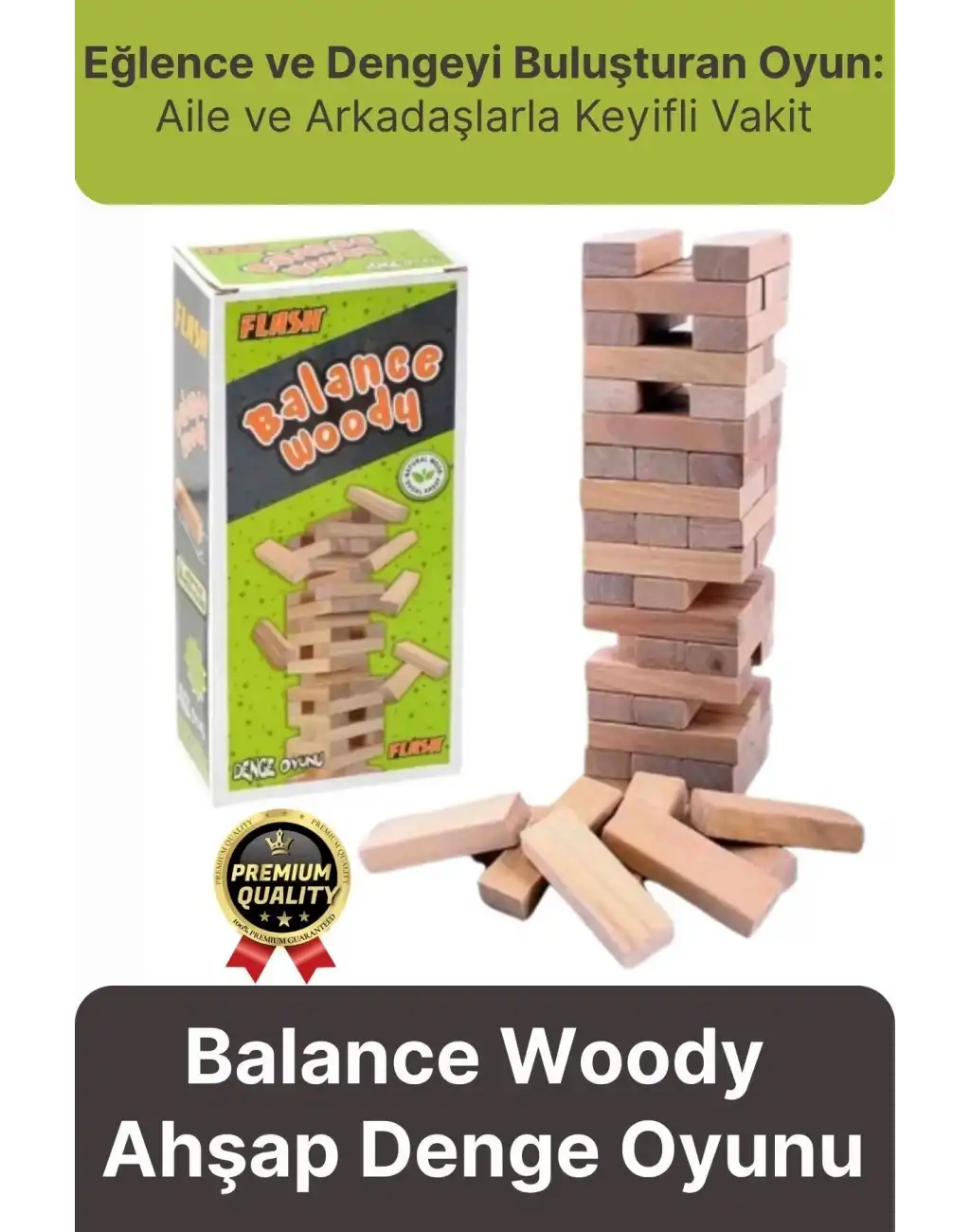 Premium Eğlence Parti Etkinlik Aile Strateji Koordinasyon Gelişimi Balance Woody Ahşap Denge Oyunu