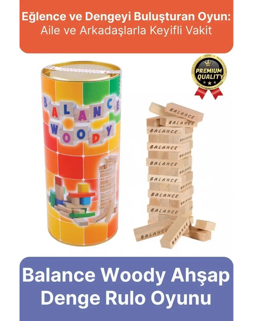 Premium Eğlence Parti Etkinlik Aile Strateji Koordinasyon Balance Woody Ahşap Denge Rulo Oyunu