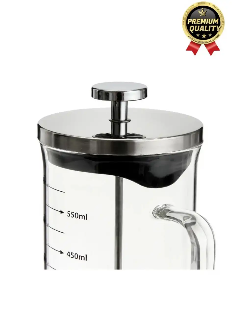 Çok Amaçlı Isıyı Koruyan Süzgeçli Bitki Çayı Filtre Kahve Demlik Ölçü Kabı Cam French Press 350 ml