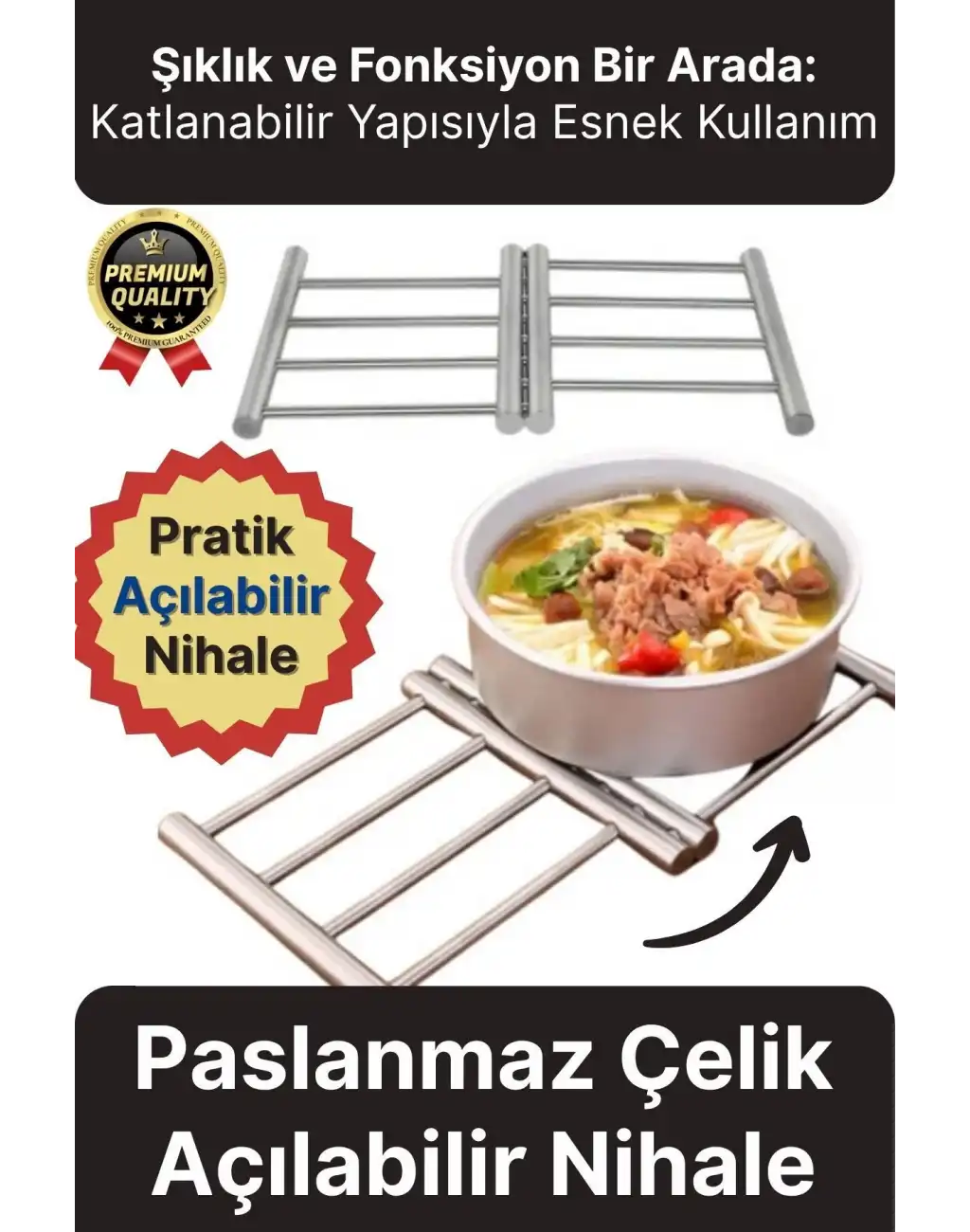 Özel Üretim İşlevsel Pratik Isıya Dayanıklı Koruyucu Mutfak Masa Paslanmaz Çelik Açılabilir Nihale