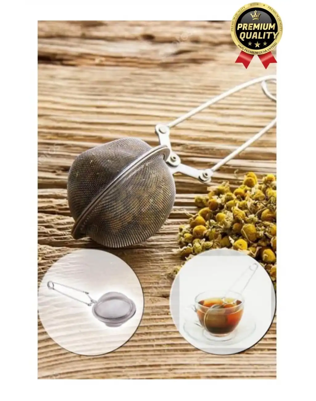 Yüksek Kalite Pratik Kolay Dayanıklı Paslanmaz Çelik Geniş Kulp Bitki Çayı Demleme Süzgeci Aparatı