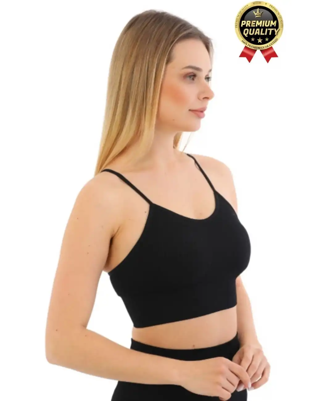 Göğüs Toparlayıcı Sarkma Önleyen Gündelik Spor Kullanım İnce İp Askılı Pedli Çizgili Crop Büstiyer