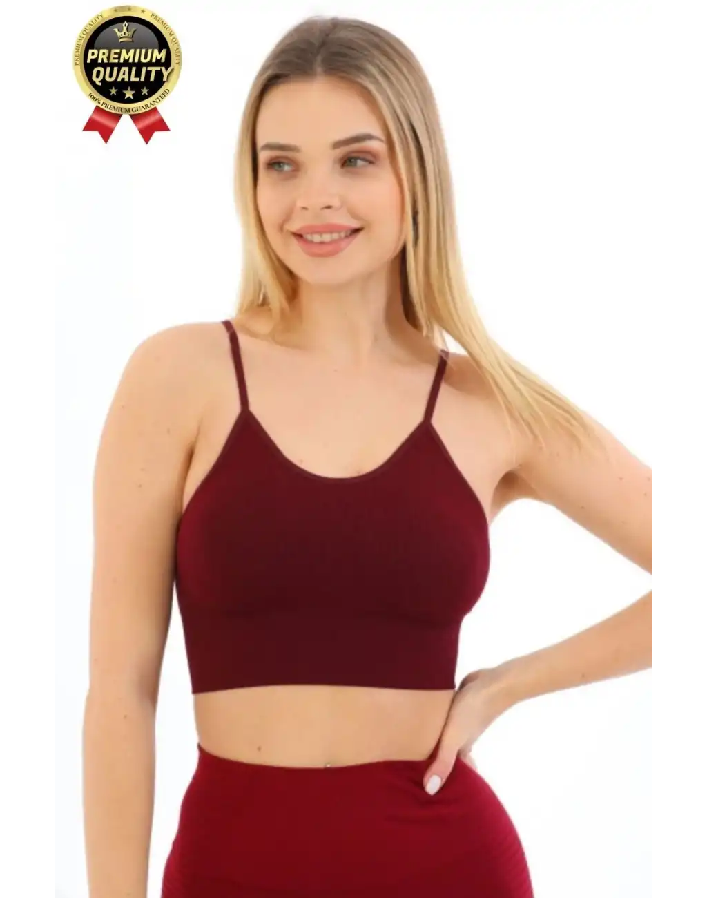 Göğüs Toparlayıcı Sarkma Önleyen Gündelik Spor Kullanım İnce İp Askılı Pedli Çizgili Crop Büstiyer