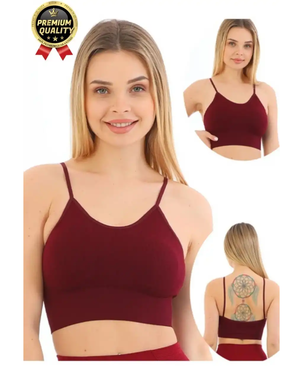 Göğüs Toparlayıcı Sarkma Önleyen Gündelik Spor Kullanım İnce İp Askılı Pedli Çizgili Crop Büstiyer