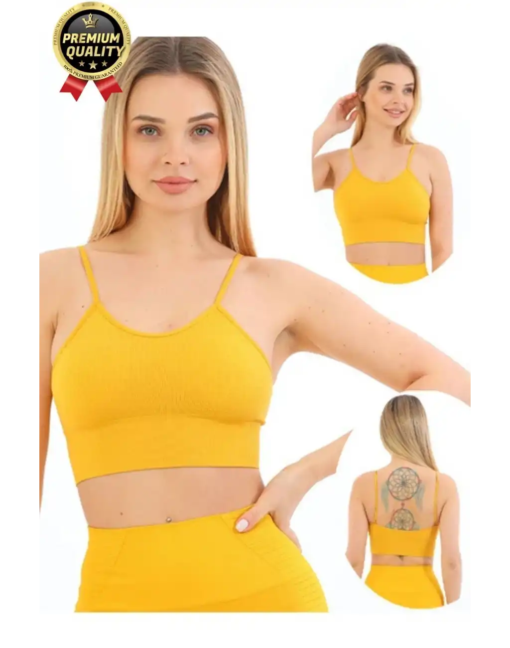 Göğüs Toparlayıcı Sarkma Önleyen Gündelik Spor Kullanım İnce İp Askılı Pedli Çizgili Crop Büstiyer