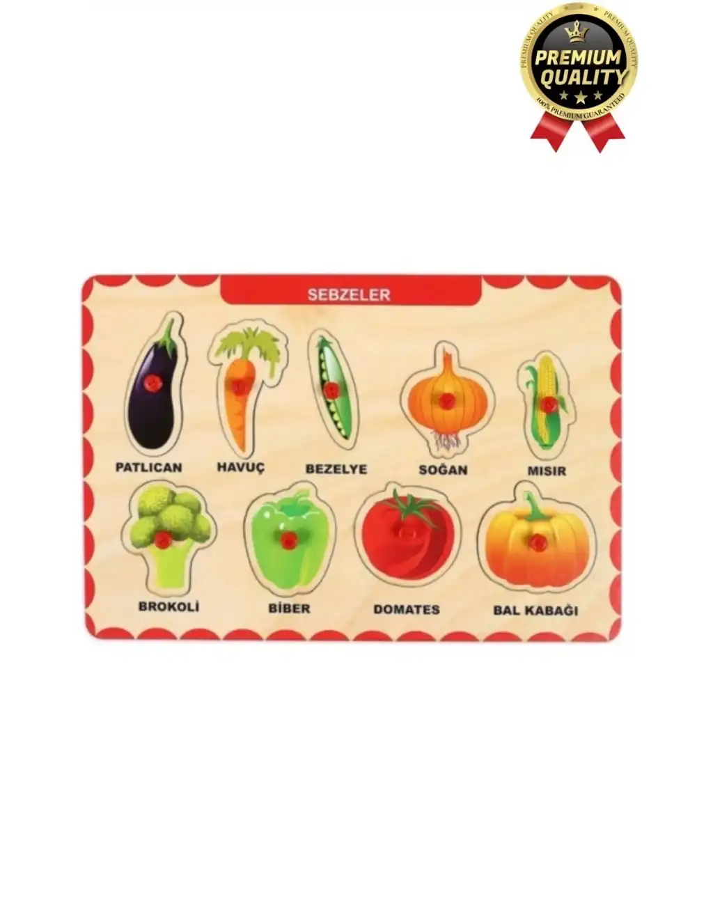 Yeni Seri Çocuk Ebeveyn Eğlenceli Eğitici Öğrenme Destekli Sebzeler Yapboz Ahşap Tutmalı Puzzle