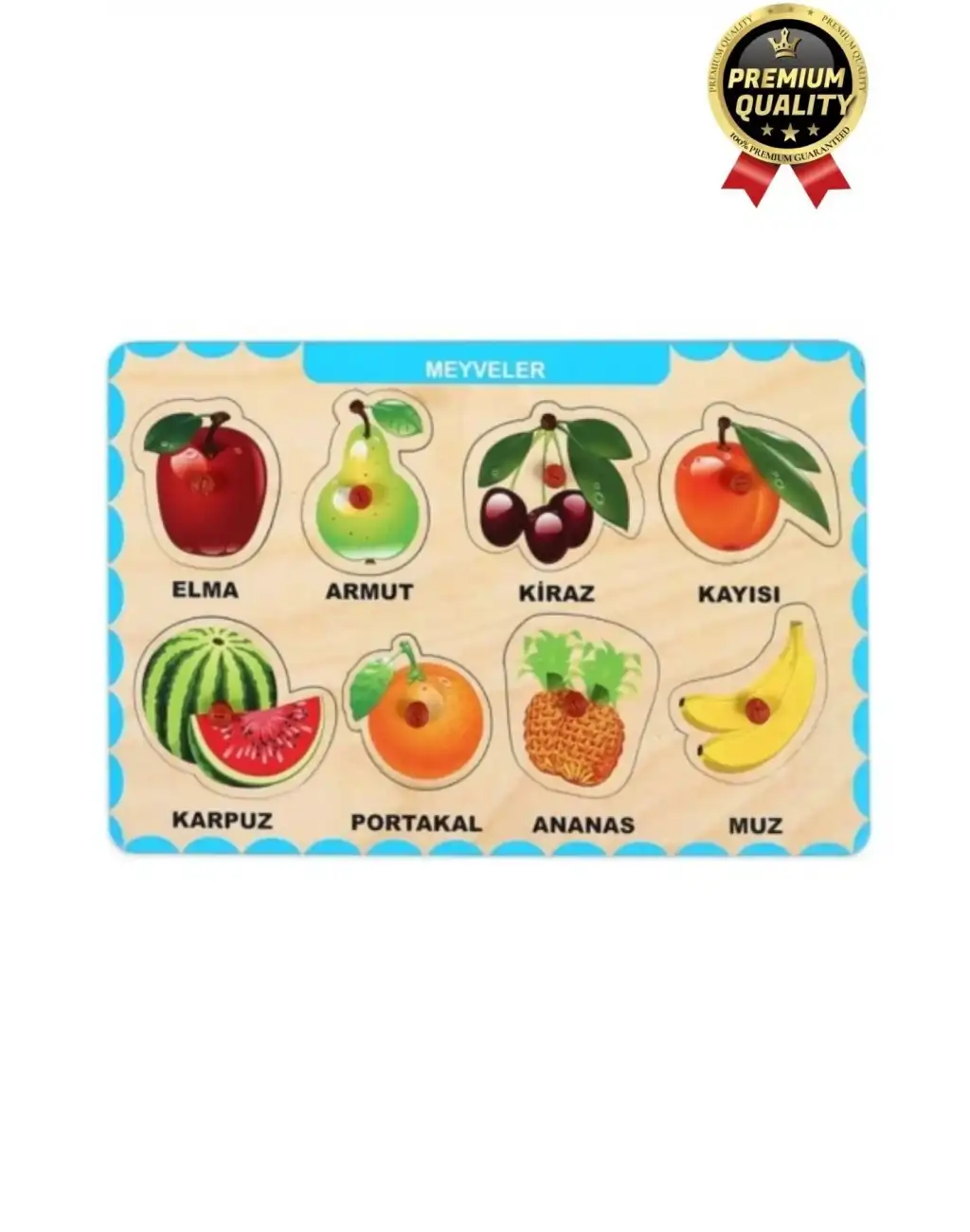 Yeni Seri Çocuk Ebeveyn Eğlenceli Eğitici Öğrenme Destekli Meyveler Yapboz Ahşap Tutmalı Puzzle