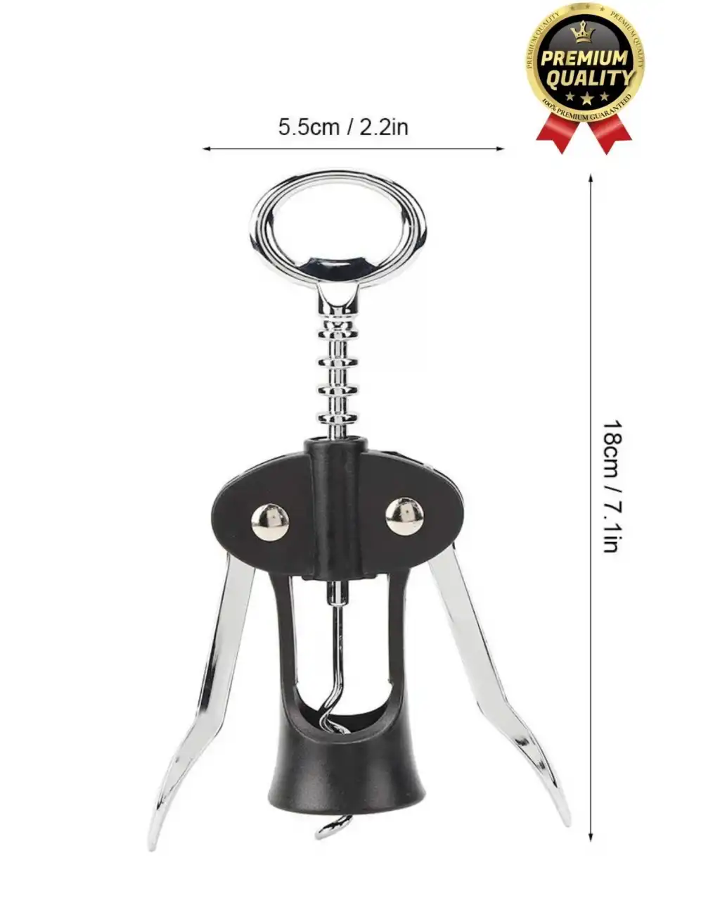 Özel Üretim Dayanıklı Şık Paslanmaz Kararmaz Çelik Şarap Şişe Mantar Kapak Açacağı Tirbuşon 18*7 Cm