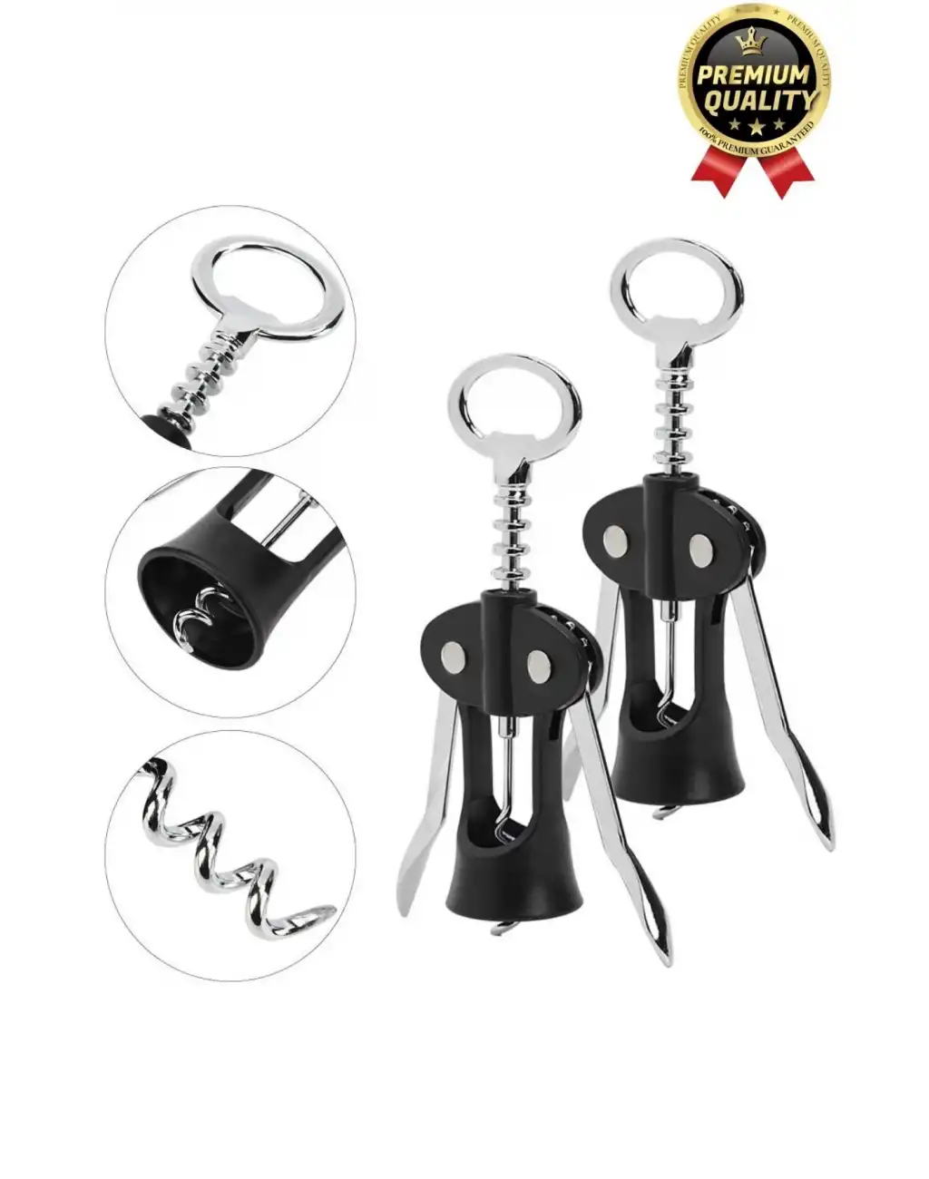 Özel Üretim Dayanıklı Şık Paslanmaz Kararmaz Çelik Şarap Şişe Mantar Kapak Açacağı Tirbuşon 18*7 Cm