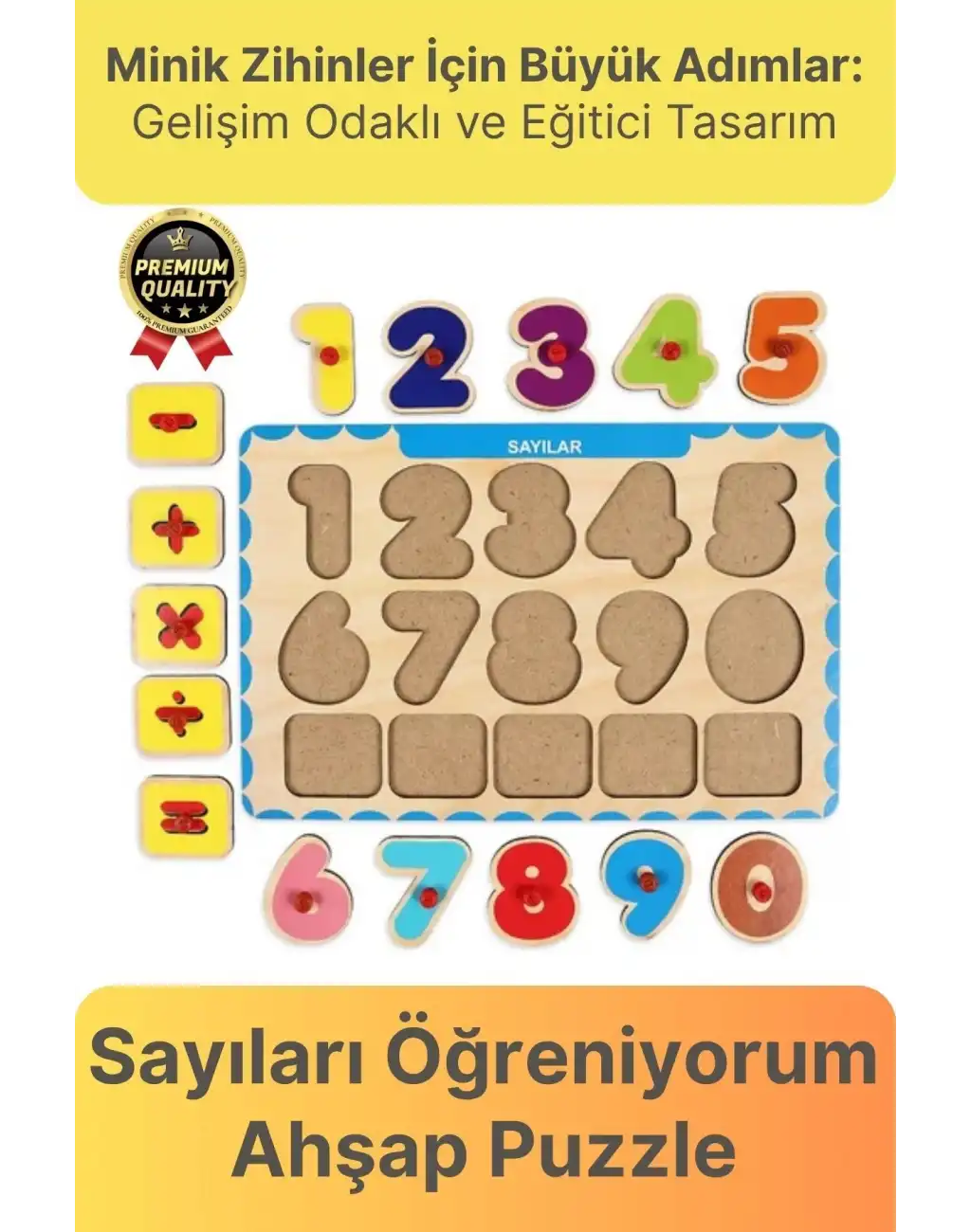 Yeni Seri Çocuk Ebeveyn Eğlenceli Eğitici Öğrenme Destekli Sayılar Yapboz Ahşap Tutmalı Puzzle