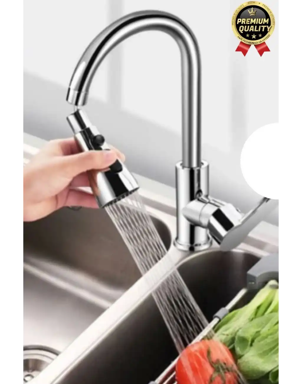 Yeni Seri Kaliteli Şık 3 Fonksiyonlu 720 Derece Dönebilen Mutfak Lavabo Banyo Metalik Musluk Başlığı