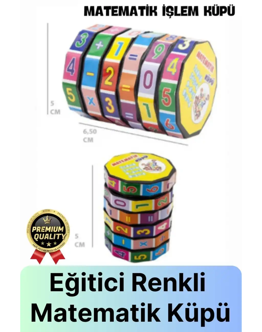 Çok Amaçlı Çocuk Eğlenceli Eğitici Öğretici Zeka Gelişimini Destekleyen Renkli Temel Matematik Küpü