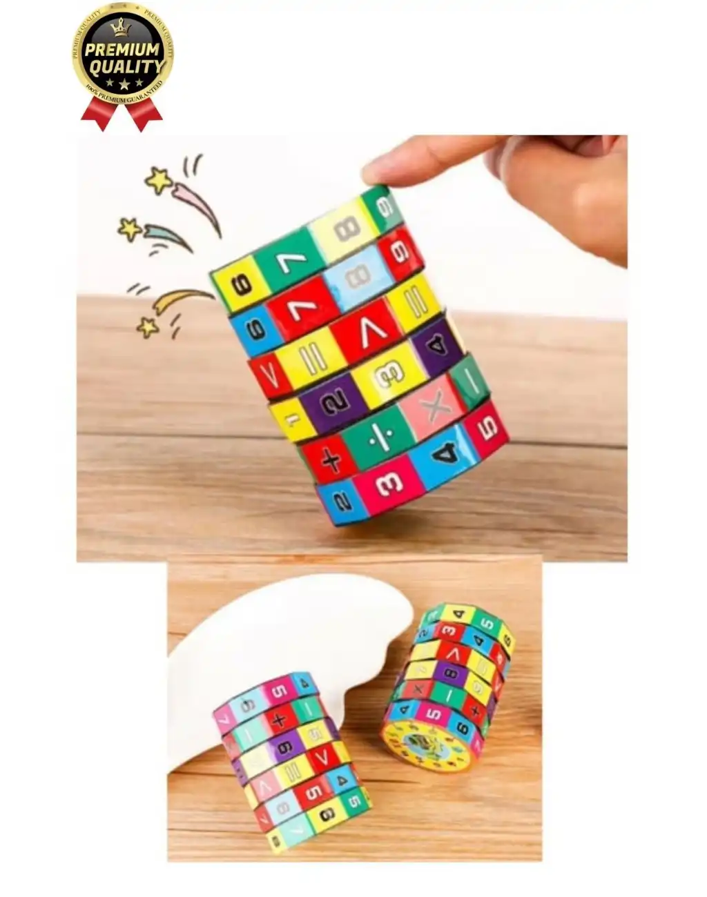 Çok Amaçlı Çocuk Eğlenceli Eğitici Öğretici Zeka Gelişimini Destekleyen Renkli Temel Matematik Küpü