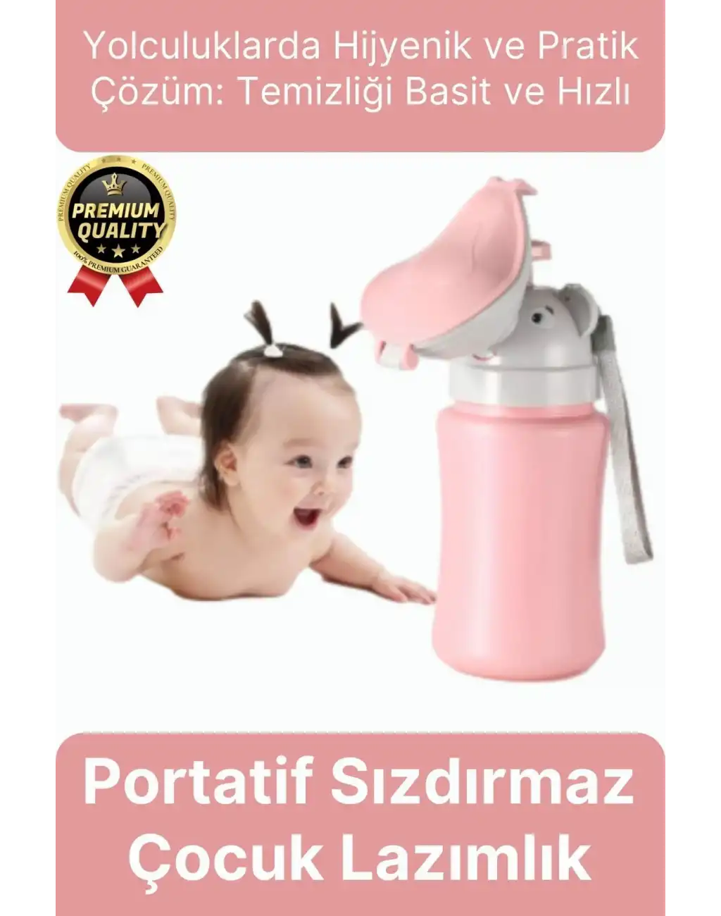 Çok Amaçlı Portatif Pratik Sızdırmaz Araba Yolculuk Çocuk Kız Erkek Pisuarı Lazımlık Küçük Tuvalet