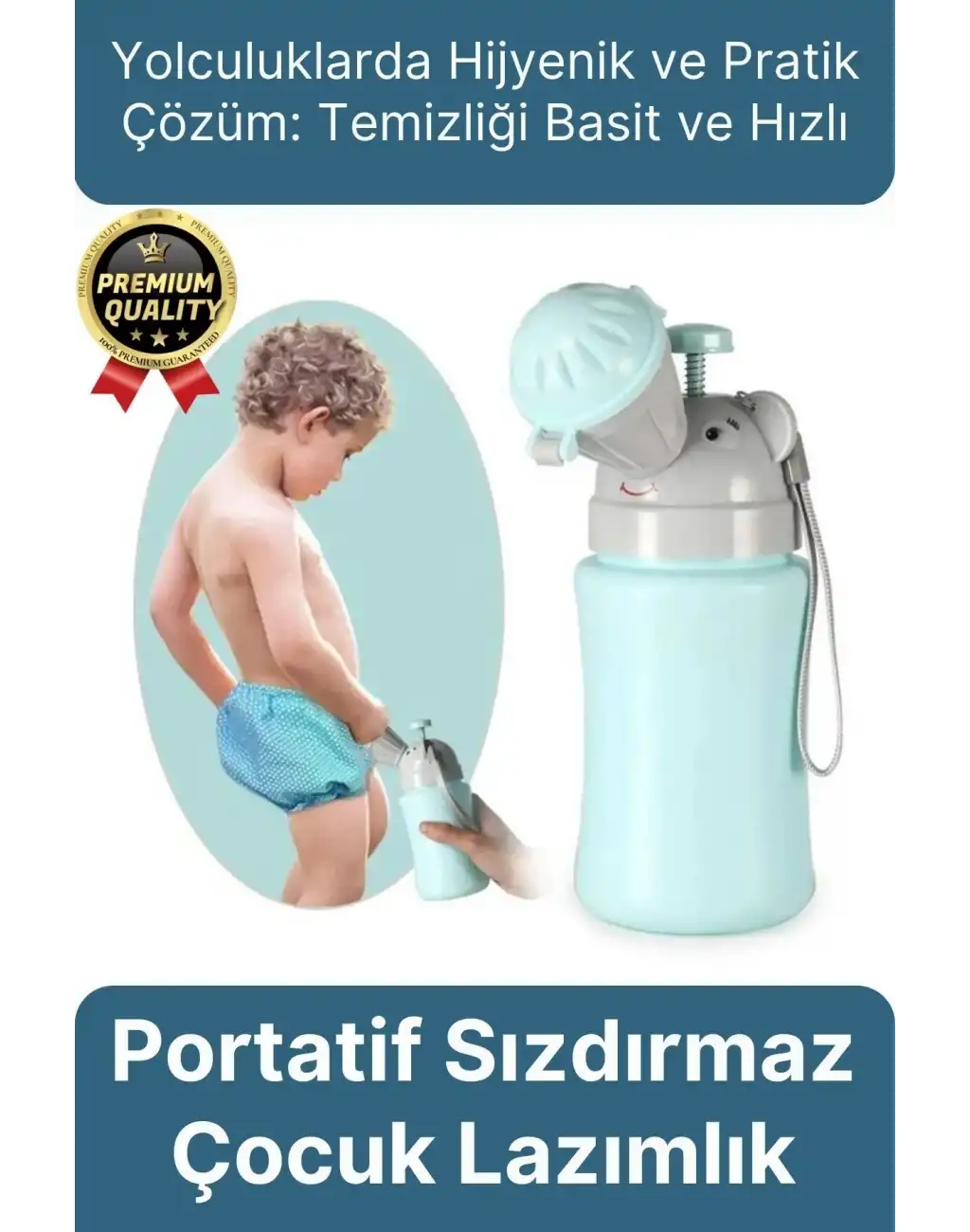 Çok Amaçlı Portatif Pratik Sızdırmaz Araba Yolculuk Çocuk Kız Erkek Pisuarı Lazımlık Küçük Tuvalet