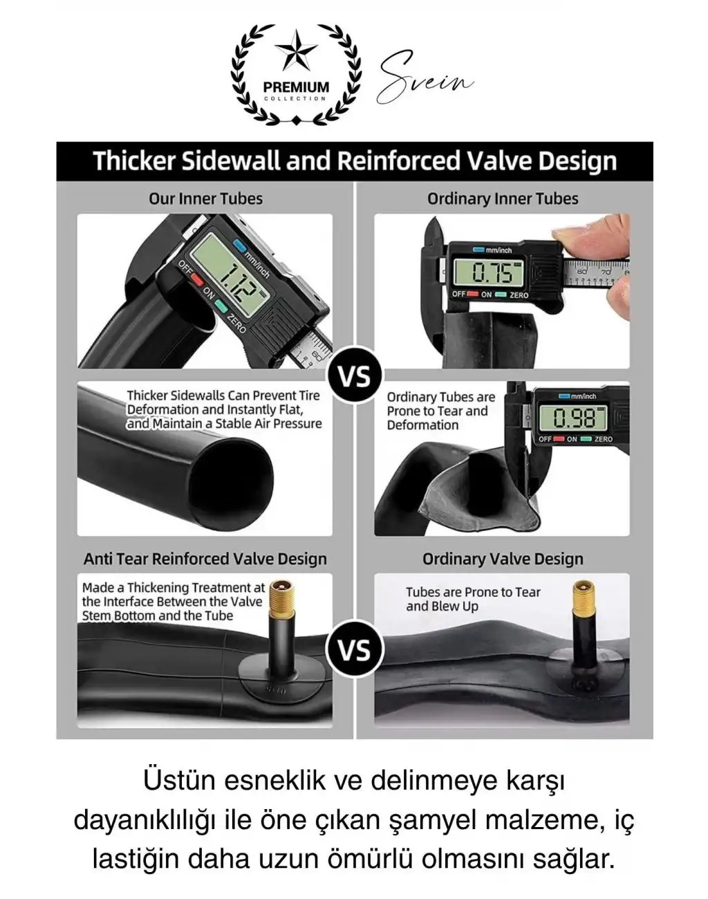 Premium Bisiklet İç Lastiği Şamyel Dayanıklı Sibop Kolay Montaj Seti Güvenli Farklı Boy Seçenekleri