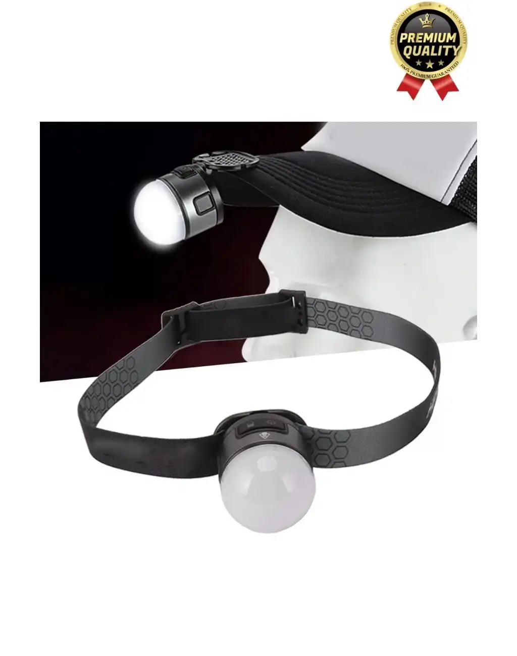 Özel Üretim Mıknatıs Sabitleme Oynar Başlıklı Esnek Lastik COB4 Led 7 Modlu Şarjlı Kafa Kamp Lambası