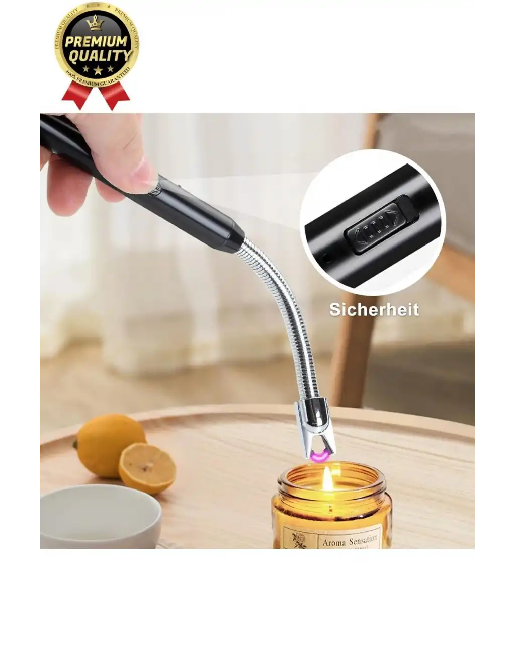 Özel Üretim Fonksiyonel USB Şarj Edilebilir Rüzgar Geçirmez Alevsiz Kamp Mum Metal Elektrikli Çakmak