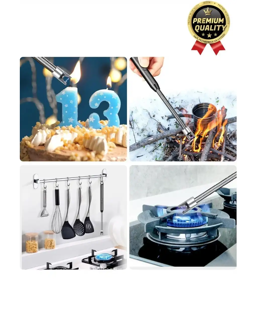 Özel Üretim Fonksiyonel USB Şarj Edilebilir Rüzgar Geçirmez Alevsiz Kamp Mum Metal Elektrikli Çakmak