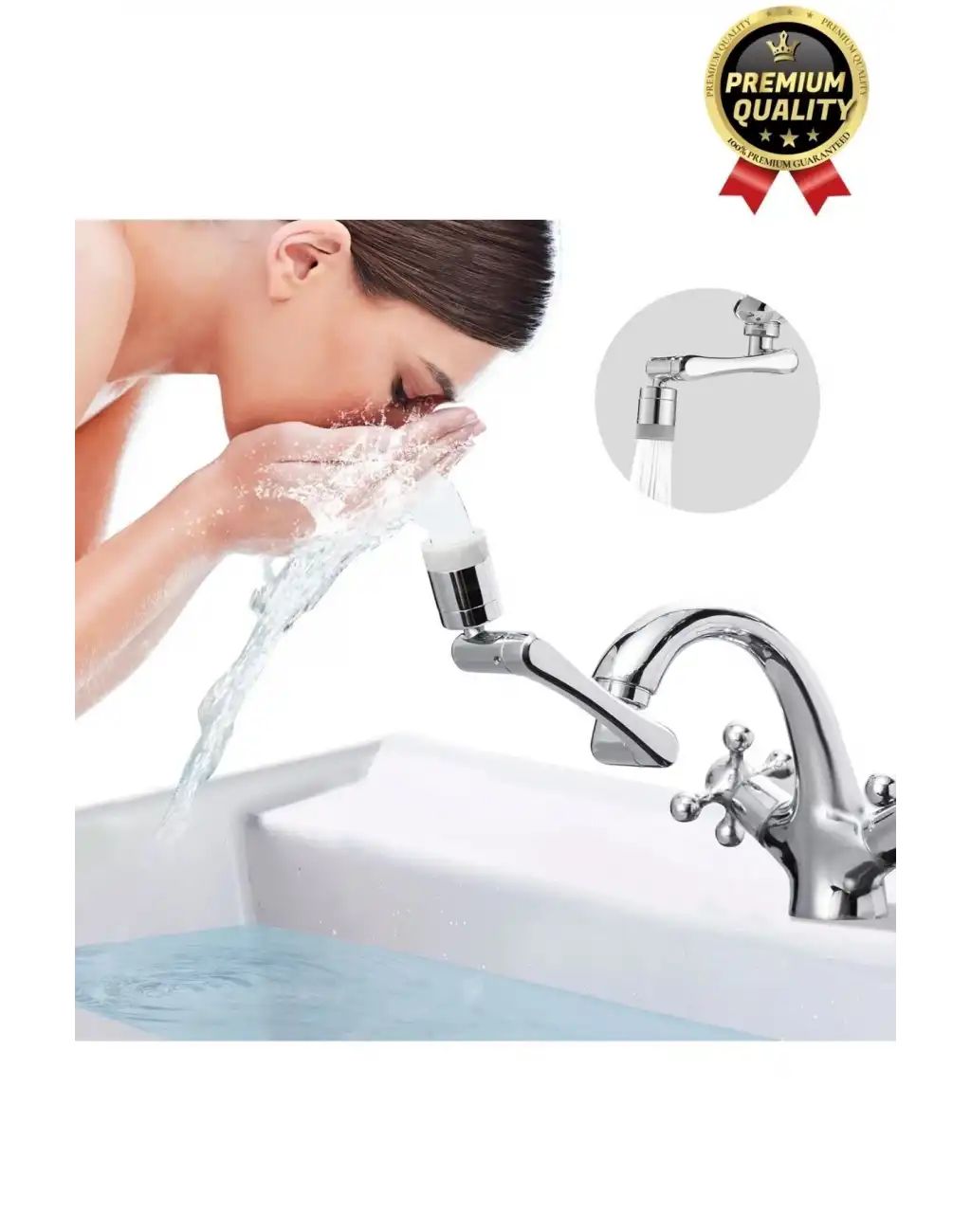 Çok Amaçlı Filtreli 2 Fonksiyonlu Mutfak Banyo 1080 Derece Dönebilen Akrobat Musluk Ucu Başlığı