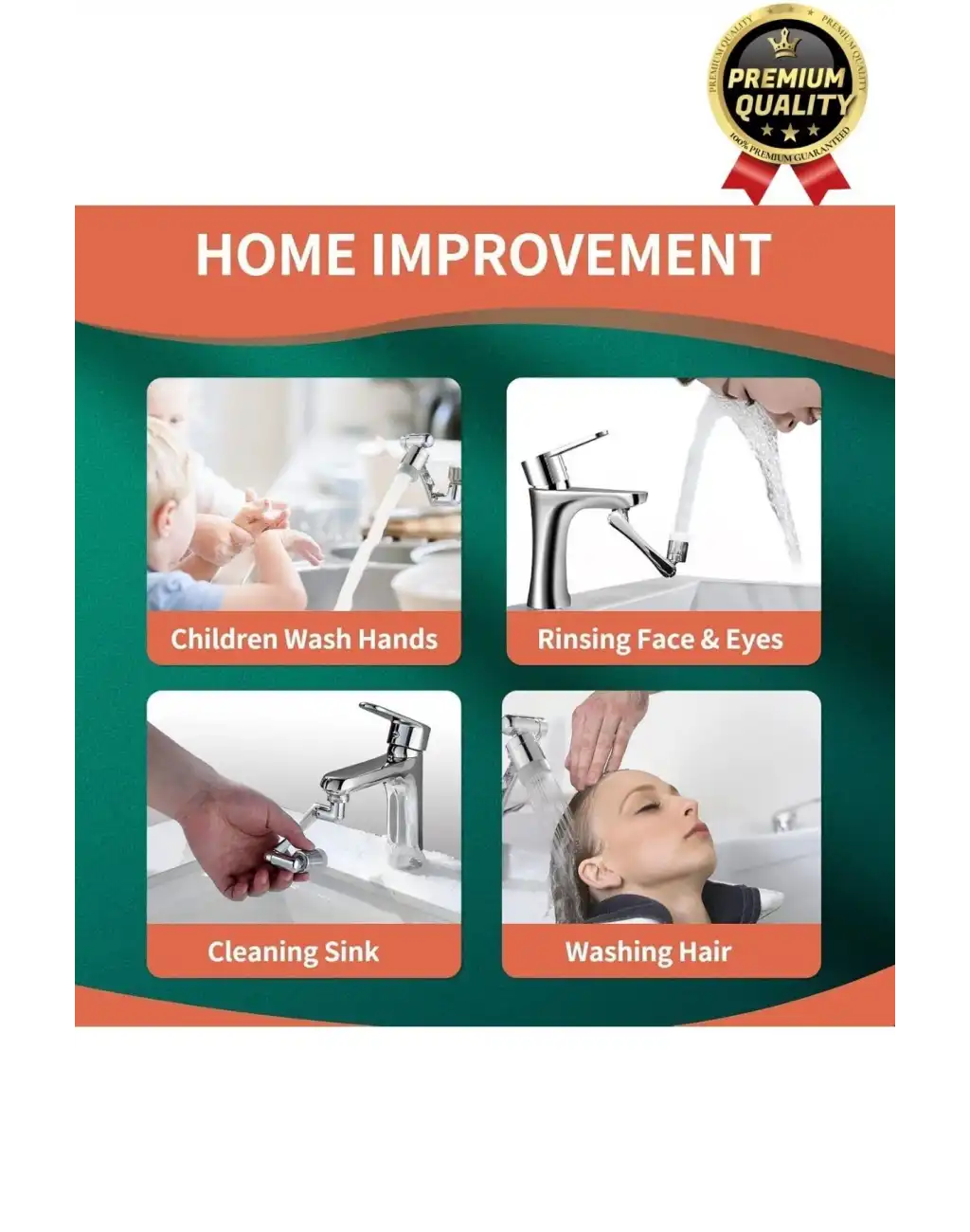 Çok Amaçlı Filtreli 2 Fonksiyonlu Mutfak Banyo 1080 Derece Dönebilen Akrobat Musluk Ucu Başlığı