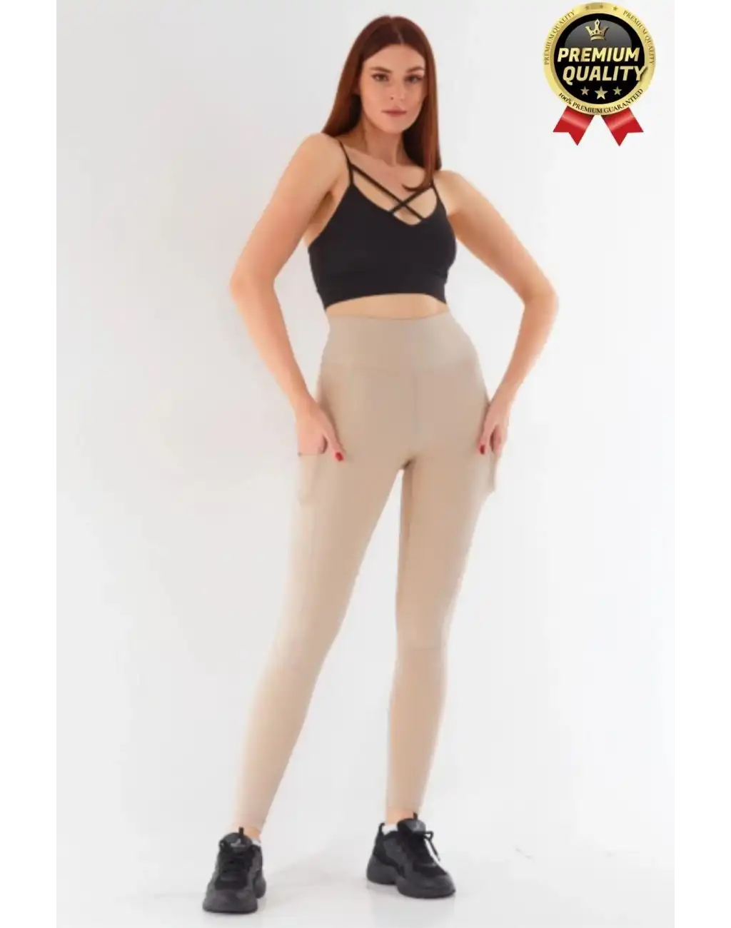 Yeni Seri İnceltici Korse Etkili Sıkı Dokuma Yoga Fitness Gym Training Yüksek Bel Cepli Sporcu Taytı