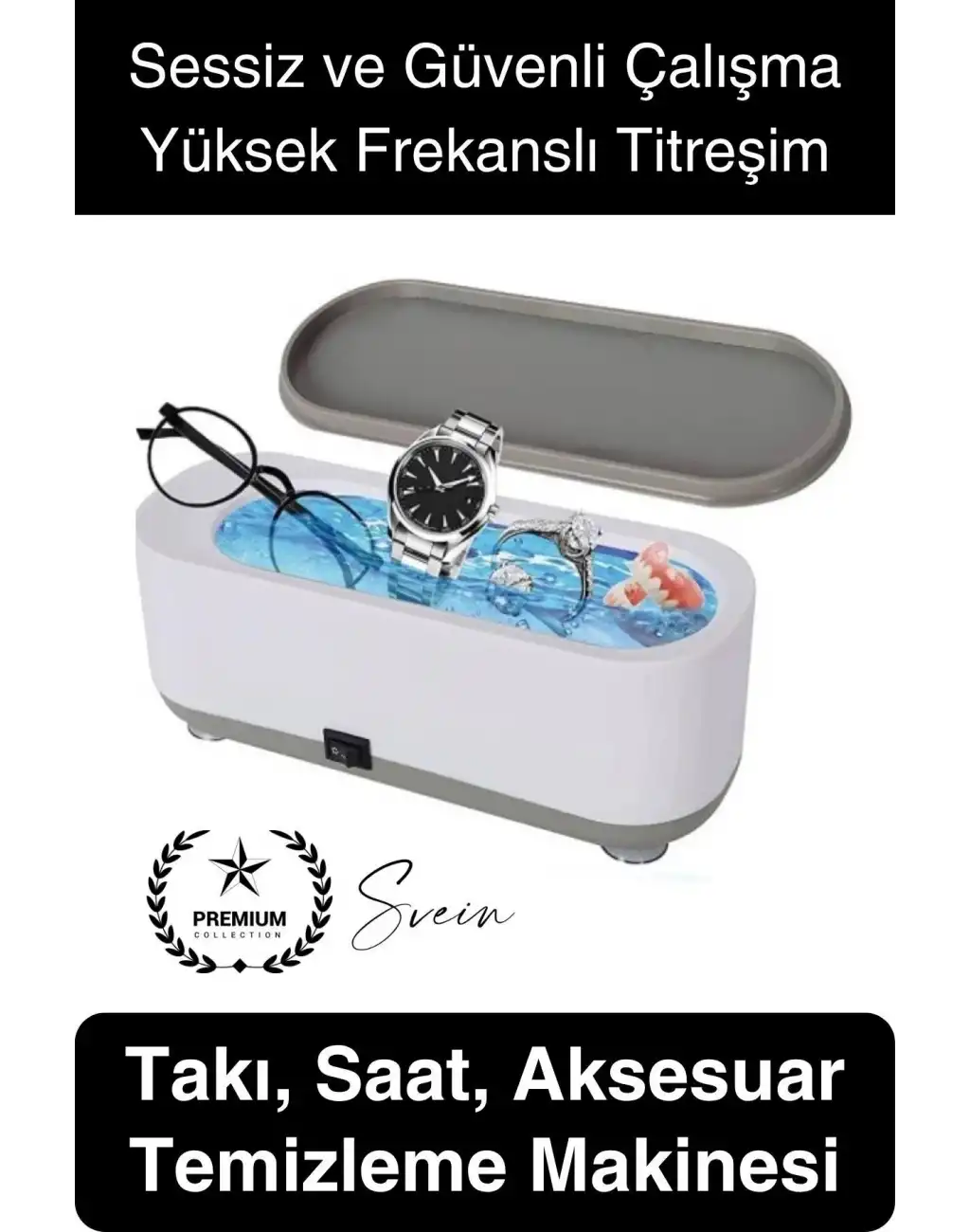 Ultrasonik Çok Fonksiyonlu Yüksek Titreşimli Yıkama Takı Saat Aksesuar Gözlük Temizleme Makinesi Usb