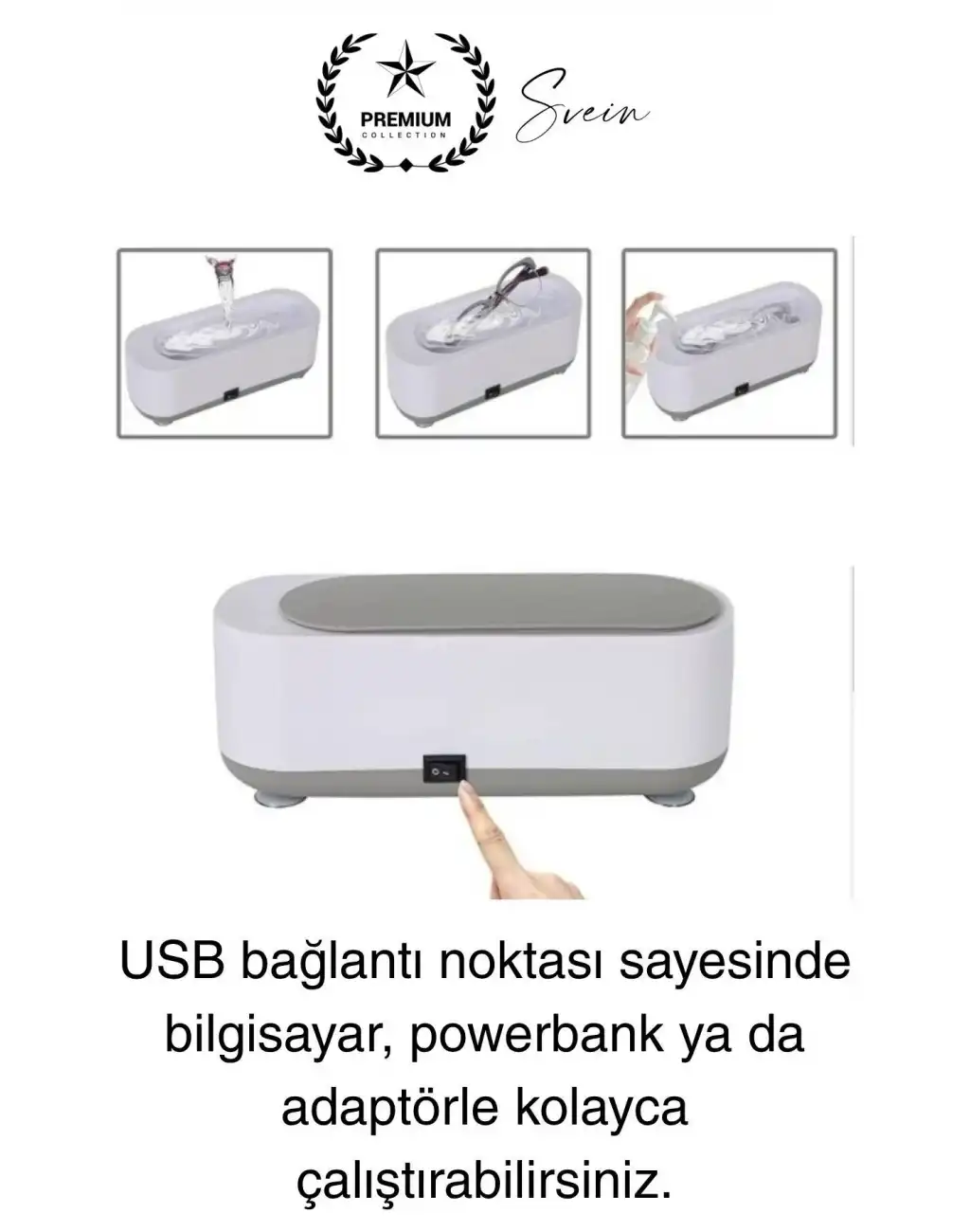 Ultrasonik Çok Fonksiyonlu Yüksek Titreşimli Yıkama Takı Saat Aksesuar Gözlük Temizleme Makinesi Usb