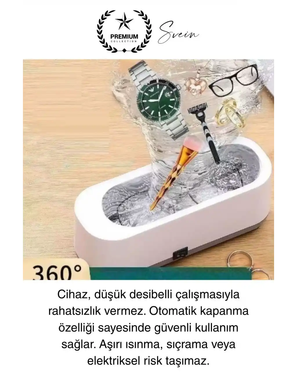 Ultrasonik Çok Fonksiyonlu Yüksek Titreşimli Yıkama Takı Saat Aksesuar Gözlük Temizleme Makinesi Usb