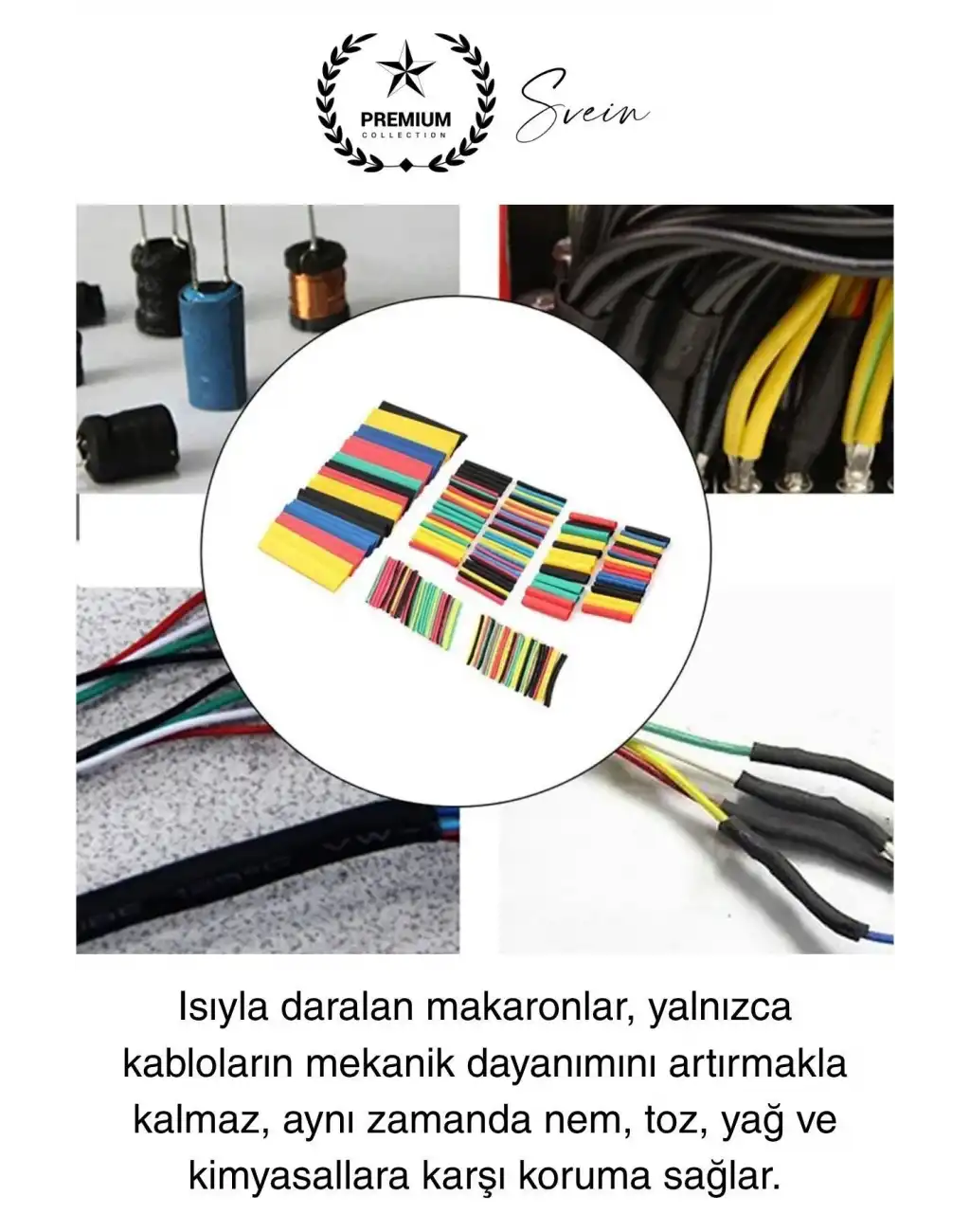 Premium Kutulu 12 Boy 530 Adet Set Renkli Isıyla Daralan Makaron Elektrik Kablosu Birleştirici Tamir