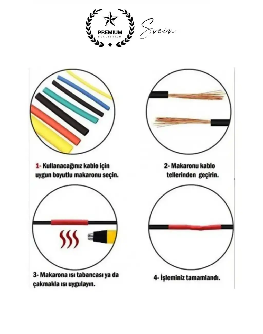 Premium Kutulu 12 Boy 530 Adet Set Renkli Isıyla Daralan Makaron Elektrik Kablosu Birleştirici Tamir