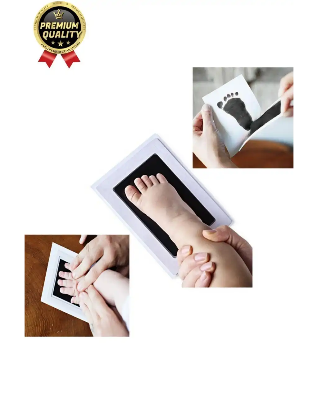 Özel Seri Mürekkepsiz 2 Kullanımlık Evcil Hayvan Bebek El Ayak İzi Fotoğraf Hatıra Çerçevesi Seti