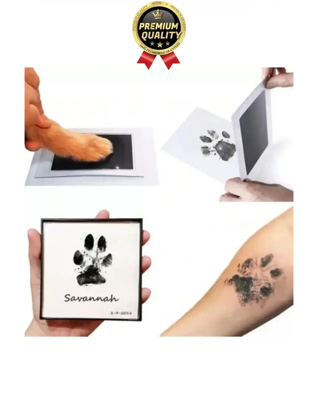 Özel Seri Mürekkepsiz 2 Kullanımlık Evcil Hayvan Bebek El Ayak İzi Fotoğraf Hatıra Çerçevesi Seti