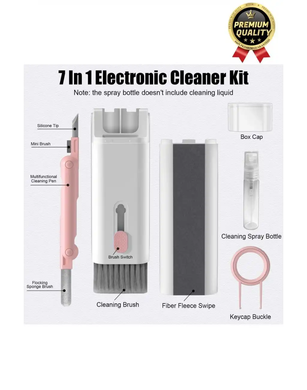 Çok Fonksiyonlu Silikon Uçlu 7 in 1 Bilgisayar Ekranı Kulaklık Airpods Klavye Telefon Temizleme Kiti