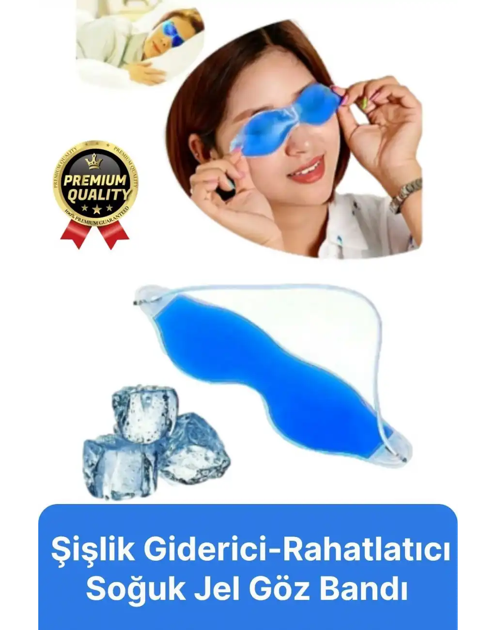 Göz Bandı Buz Jeli Yüz Termojel Maskesi Gözaltı Torbası Şişlik Giderici Soğuk Kompres Rahat Uyku