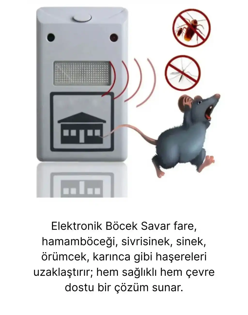 Yeni Böcek Savar Kimyasal İçermeyen 220V Elektronik Kemirgen Fare Haşere Sinek Kovucu Uzaklaştırıcı