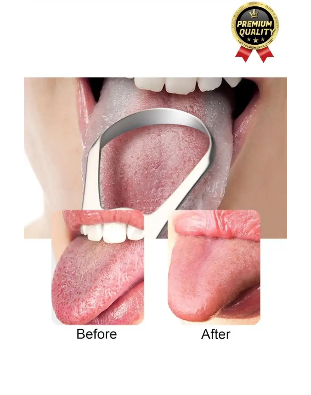 Özel Üretim Ferah Nefes Paslanmaz Çelik Standart Boy Sıyırıcı Aparat Dil Temizleyici Ağız Bakım