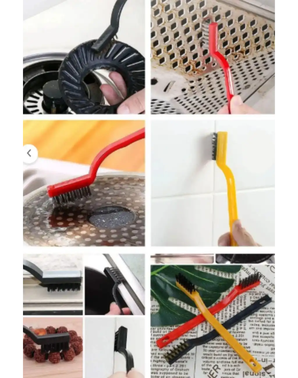 Çok Amaçlı Bakır Naylon Yağ Çıkarma Aspiratör Ocak Lavabo Fırın Detaylı Temizlik Tel Fırça 3 Parça