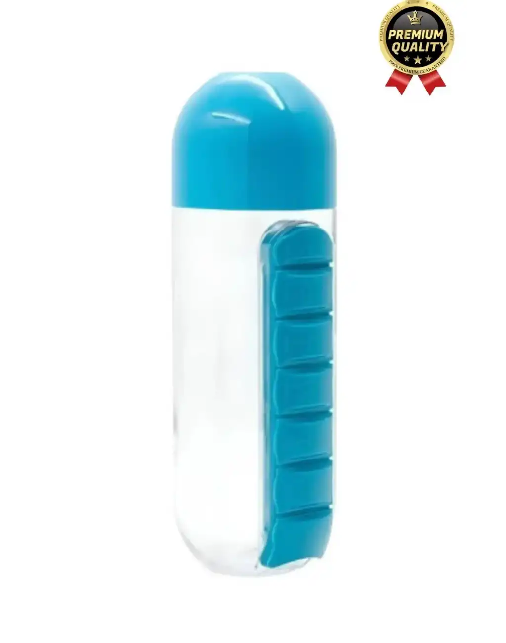 Özel Üretim Pillbox Suluk Organizer %100 BPA İçermez 7 Gün Hap İlaç Saklama Kutulu 600ml Su Matarası